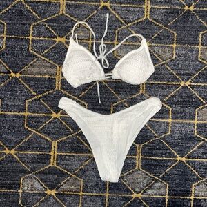 SHEIN 2 Piece Swimsuit w/ A Knit Design. Thong Bottoms. Size XL. Never Worn.